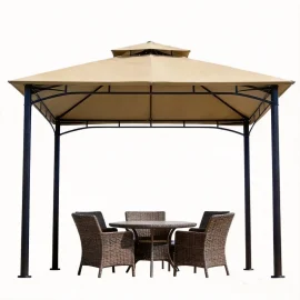 10′ x 10′ Outdoor Steel Gazebo with Double Roof, Waterproof & UV Resistant Canopy for Patio, Garden, Backyard and Commercial Use